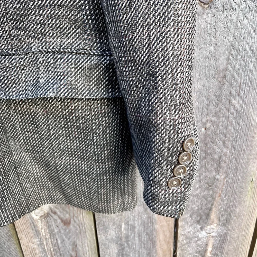 *Vintage Dior | Two Button Wool Glen Plaid Blazer Size 42R